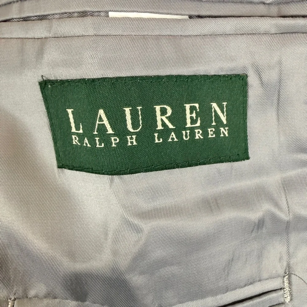 Lauren Ralph Lauren Windowpane 48R Blazer Grey Micro Check 2-Button RN90736